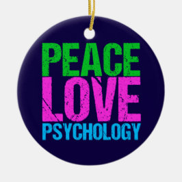 Cute Psychologist Peace Love Psychology Christmas Keramik Ornament