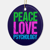 Cute Psychologist Peace Love Psychology Christmas Keramik Ornament (Links)