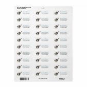 Cute Pug Dog Butterfly Wonder Return Address (Vorne)