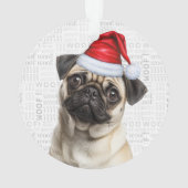 Cute Pug Dog Holiday Christmas Photo Ornament (Rückseite)