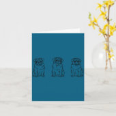 Cute Pug Dog Line Art Karte (Gelbe Blume)