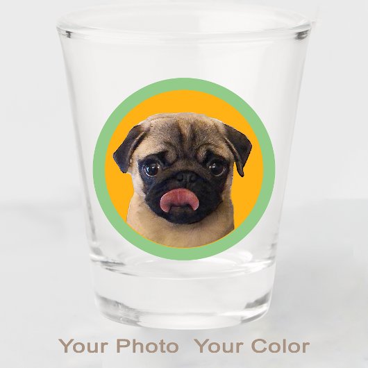 Cute Pug Dog Lover Photo Orange Stocking Stuffer  Schnapsglas