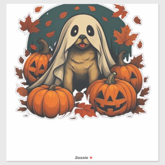 Cute Pug Dog With Pumpkins Fall Halloween Classic  Aufkleber (Blatt)