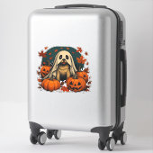Cute Pug Dog With Pumpkins Fall Halloween Classic  Aufkleber (Koffer)