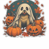 Cute Pug Dog With Pumpkins Fall Halloween Classic  Aufkleber (Vorderseite)