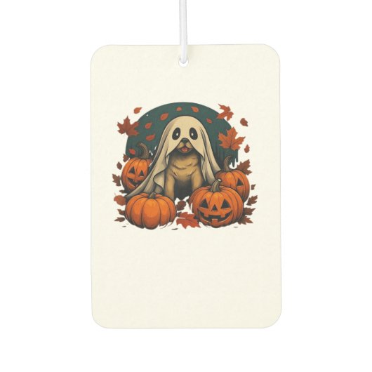Cute Pug Dog With Pumpkins Fall Halloween Classic  Autolufterfrischer (Vorderseite)