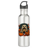 Cute Pug Dog With Pumpkins Fall Halloween Classic Edelstahlflasche (Vorderseite)