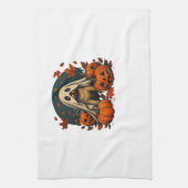 Cute Pug Dog With Pumpkins Fall Halloween Classic  Geschirrtuch (Vertikal)