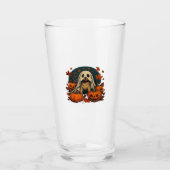 Cute Pug Dog With Pumpkins Fall Halloween Classic Glas (Vorderseite)