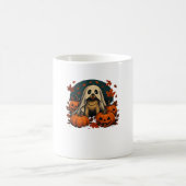 Cute Pug Dog With Pumpkins Fall Halloween Classic  Kaffeetasse (Mittel)
