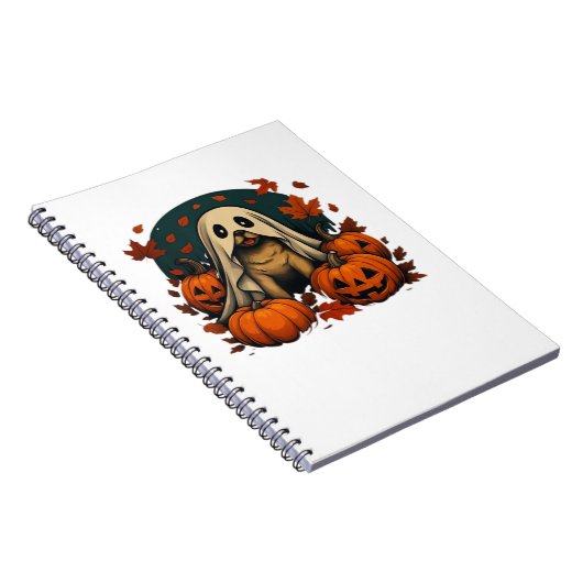 Cute Pug Dog With Pumpkins Fall Halloween Classic Notizblock (Rechte Seite)