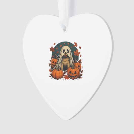 Cute Pug Dog With Pumpkins Fall Halloween Classic Ornament (Vorderseite)