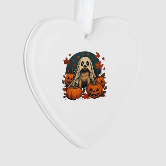 Cute Pug Dog With Pumpkins Fall Halloween Classic Ornament (Vorderseite)
