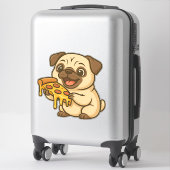 Cute pug donut cartoon funny munching  aufkleber (Koffer)