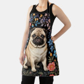 Cute Pug Elegant Colorful Floral Schürze (InSitu)