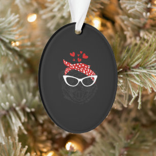 Cute Pug in a Headband With Glasses Ohrs Ornament