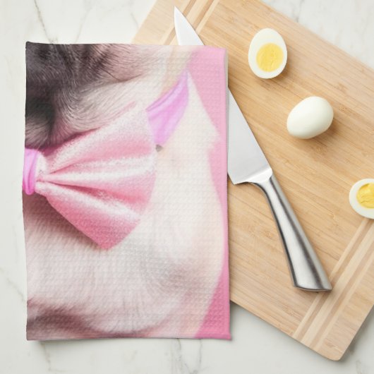 Cute Pug Lover Kitchen Towel Geschirrtuch (Viertel Falte)