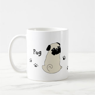 Cute pug mug かわいいパグのイラストのマグカップ kaffeetasse