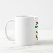 Cute Pug Playing Guitar Christmas Gift Kaffeetasse (Links)