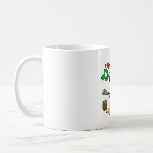 Cute Pug Playing Guitar Christmas Gift Kaffeetasse (Links)