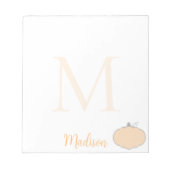 Cute Pumpkin Custom Name Initial  Notizblock (Vorderseite)