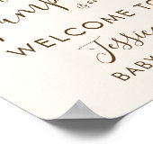 Cute Pumpkin Eucalyptus Fall Baby Shower Welcome Poster (Ecke)