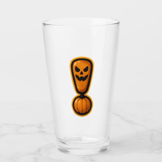 Cute Pumpkin Halloween Exclamation Mark Glass Glas (Vorderseite)