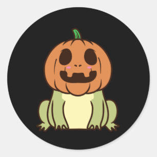 Cute Pumpkin Halloween Frog Runder Aufkleber