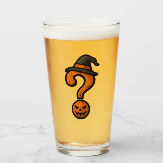 Cute Pumpkin Halloween Question Mark Beer Mug Glas (Vorne (Gefüllt))
