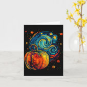 Cute Pumpkin Halloween Thanksgiving Starry Night V Karte (Gelbe Blume)