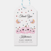 Cute Pumpkin Is On The Way | Halloween Baby Shower Geschenkanhänger (Rückseite)