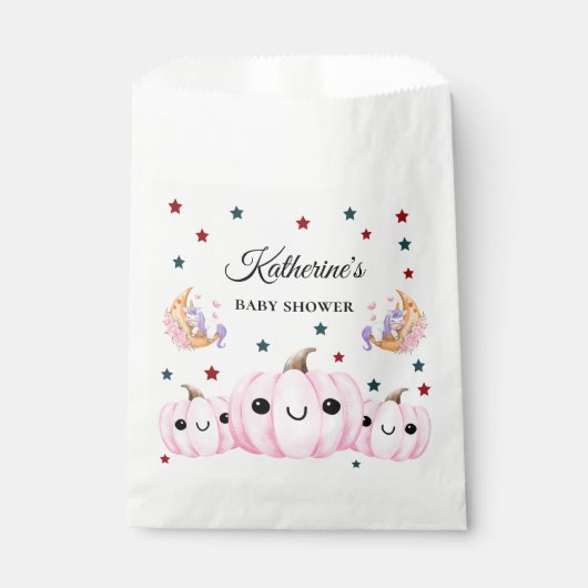 Cute Pumpkin Is On The Way | Halloween Baby Shower Geschenktütchen (Vorderseite)