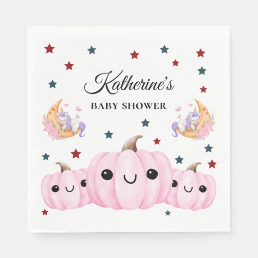 Cute Pumpkin Is On The Way | Halloween Baby Shower Serviette (Vorderseite)