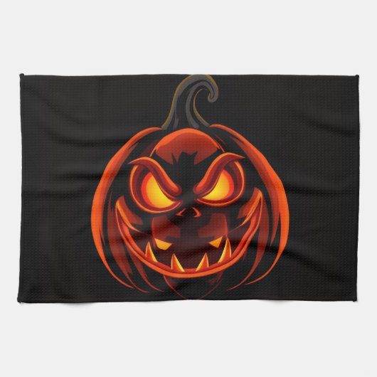 Cute Pumpkin Monster Halloween Kitchen Towel Geschirrtuch (Horizontal)