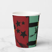 Cute Pumpkin Orange Retro Jack-o’-Lantern Witch  Pappbecher (Rückseite)