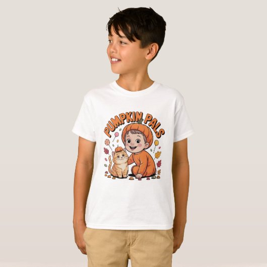 Cute Pumpkin Pals Kids Halloween Fall T-Shirt (Vorne ganz)