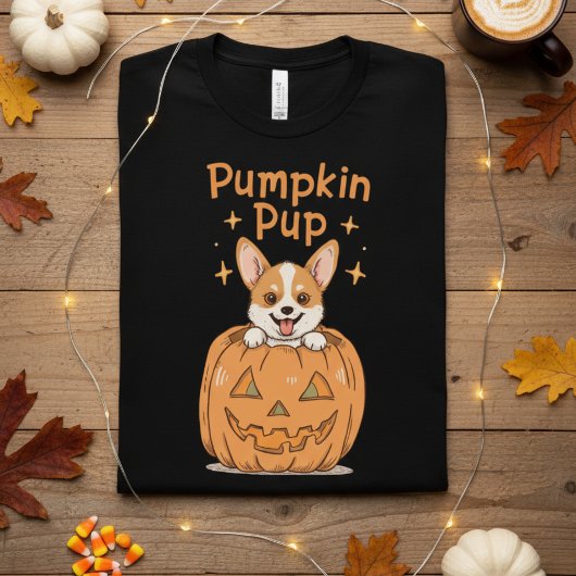 Cute Pumpkin Pup Halloween Corgi T-Shirt