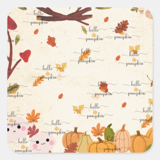 Cute Pumpkin Sticker (Vorderseite)