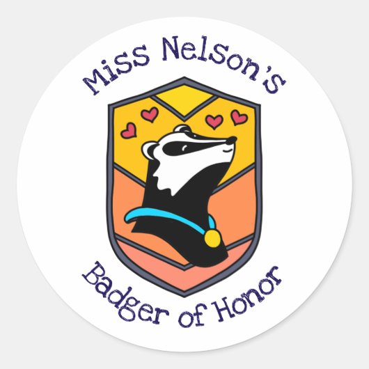 Cute punny "Badger of honor" sticker (Vorderseite)