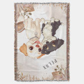 Cute Puppies and Football Design Decke (Vorderseite Vertikal)