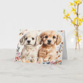 Cute Puppies Karte (Gelbe Blume)