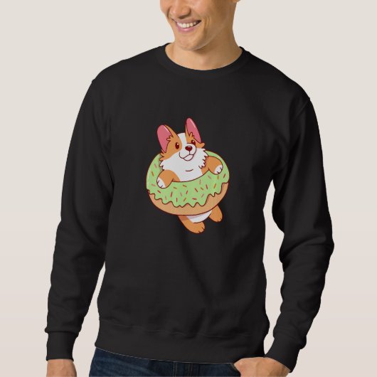 cute puppies lovely dog holder lover corgi donut P Sweatshirt (Vorderseite)