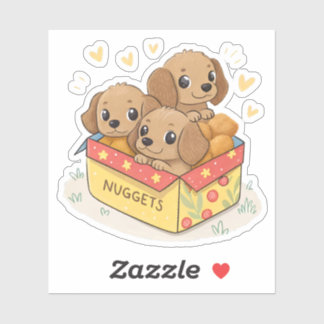 Cute puppies nuggets aufkleber