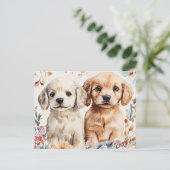 Cute Puppies Postkarte (Stehend Vorderseite)