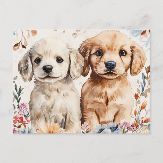 Cute Puppies Postkarte (Vorderseite)