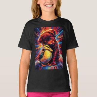 Cute Puppy and Duckling Hug Pop Art  T-Shirt