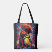 Cute Puppy and Duckling Hug Pop Art  Tasche (Rückseite)