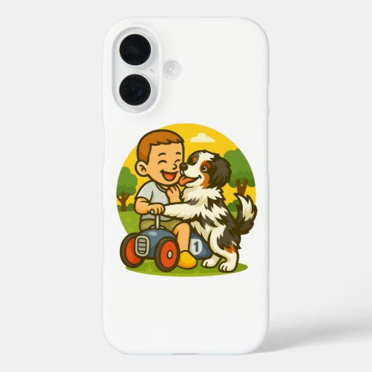 Cute Puppy and Kid Playtime Case-Mate iPhone Hülle (Rückseite)