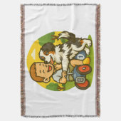 Cute Puppy and Kid Playtime Decke (Vorderseite Vertikal)