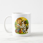 Cute Puppy and Kid Playtime Kaffeetasse (Links)